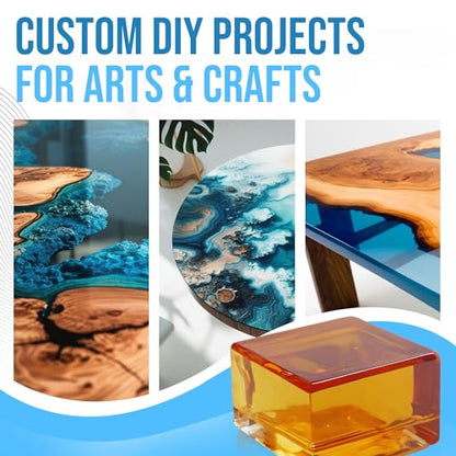 Epoxy Resin 1 Gallon Kit | 1:1 Resin and Hardener for High Gloss Coatings | for Bars, Table Tops, Flooring, Art, Bonding, Filling, Casting | Safe for Wood, Metal, Stone, Fiberglass & More!