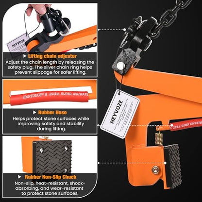 Stone Lifting Clamp, 772 lb, 11.8-20.1" Opening, for Granite Slabs