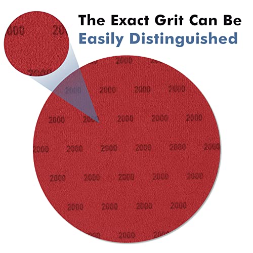 6 Inch 25 PCS 2000 Grit Sanding Disc Wet Dry Sandpaper Hook Loop Sand Paper - style: Grit 2000