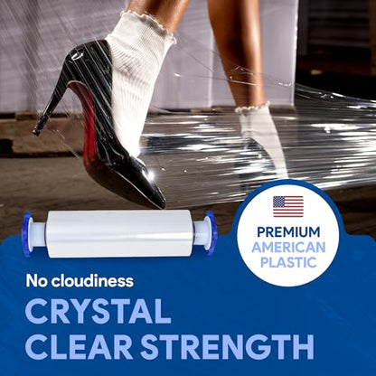 International Plastics Co. 18" Stretch Film/Wrap 80 Gauge 1500 feet, 4 Pack - color: Clear, size: 4 Pack - Tension Handles