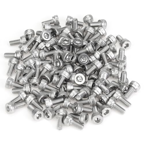 105 Pieces M3 x 6mm Socket Head Cap Screws, Thread Pitch 0.5mm, Sutemribor M3 Screws, 304 Stainless Steel, Fully Threaded, Silver - size: M3 x 6mm, style: Socket Head