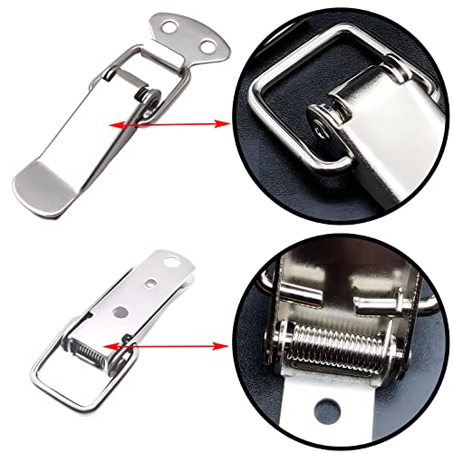 Lesnala 12 Pcs Stainless Steel Spring Toggle Lock with Clasp for Cabinets