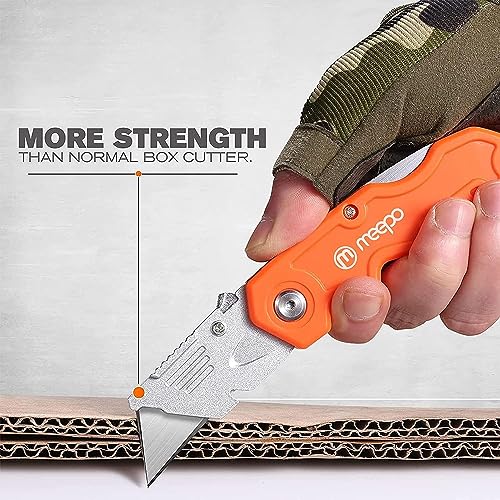 M MEEPO 20-Pack Box Cutter, Bulk Folding Utility Knife w/ 50 pcs Blade - size: 20-Pack