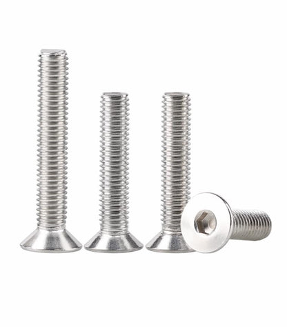 M2-0.4x30mm Flat Head Socket Cap Screws Bolts, Stainless Steel 18-8 (304), Bright Finish, Allen Socket Drive,Machine Screws Inner Hex Screw Fasteners Bolts, 50 Pcs - size: M2x30mm(50PCS)