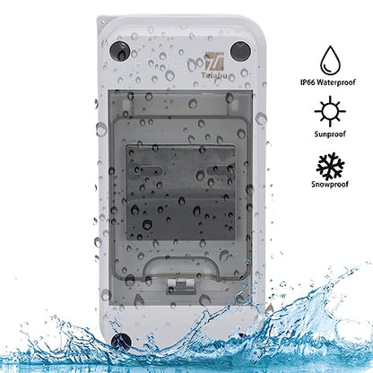 3 Way Circuit Breaker Box, IP65 Waterproof, for Indoor and Outdoor - style: 3 WAY-2.8*6*3.5Inch