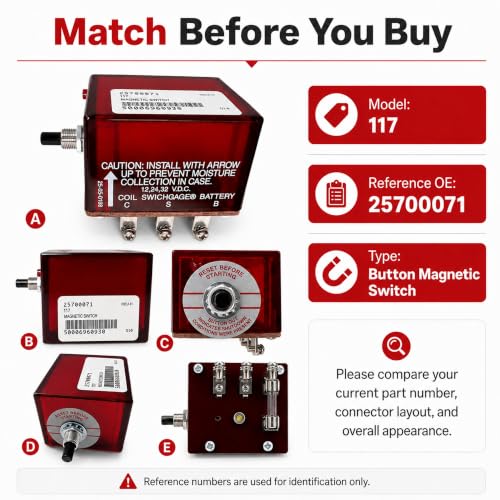117 Push Button Magnetic Switch for FW Murphy 25700071 Engine Shutdown
