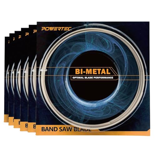 POWERTEC 32-7/8 Inch Bandsaw Blades, 1/2" x 18 TPI and 24 TPI Band Saw Blades for DeWalt DCS370B Portable Band Saw, Replacement for DeWalt DW3983C & DW3984C Portable Band Saw Blades, 6 Pack