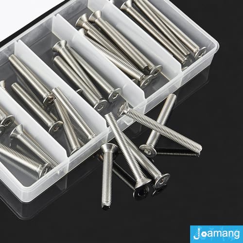 M6 x 40mm 45mm 50mm 55mm 60mm Flat Head Hex Socket Cap Screws Countersunk Bolts, Stainless Steel 304, Metric Allen Drive, Bright Finish, Fully Threaded, Assortment Kit 30PCS - size: M6 x 40/45/50/55/60 mm