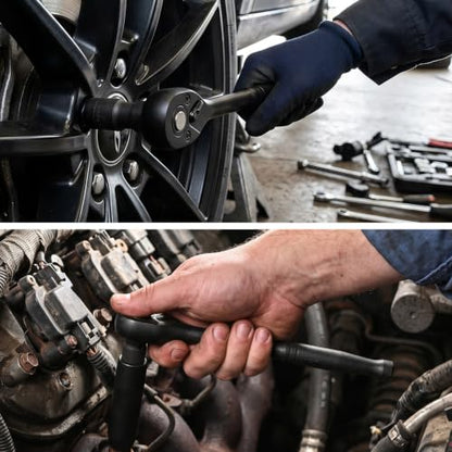24 Piece 3/8" Socket Ratchet Wrench Set, Deep SAE (7/16 to 1 inch) and Metric (13-19mm, 21, 22, 24mm) 6 Point, with Ratchet Handle, Extension Bar, Adapter, Impact Universal Joint, Storage Box - color: 3/8-24pcs
