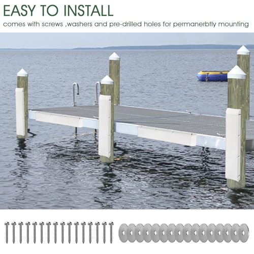 Boat Dock Bumpers for Edge/Piling,Dock Bumpers for Post/Pylon/Straight Edge - style: 2Pack-White