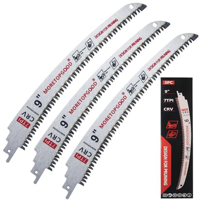 9” Arc Edge Reciprocating Saw Blade, 7TPI Japanese Teeth with Curved Edge Wood Pruning Saw Blades for Tree Trimming, Wood Cutting (3 Pack) - size: 9 Inch