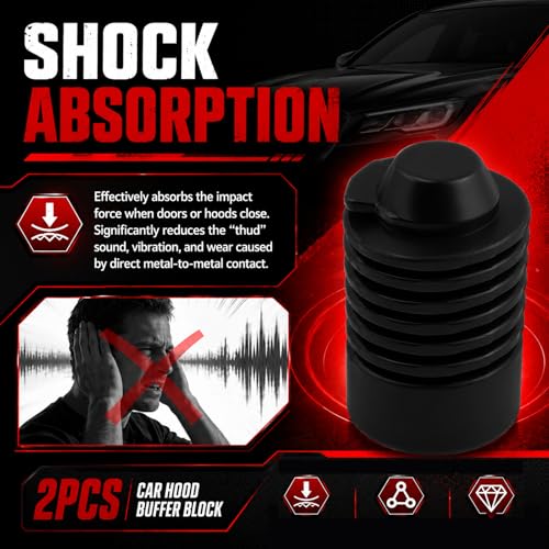 2PCS Hood Bumper Stop Rubber OEM#90541-15019,Car Bumper Damping Rubber Pad for Shock-absorbing and Noise-reducing,Durable Engine Cover Bumpers Damping Cushion Stoppers