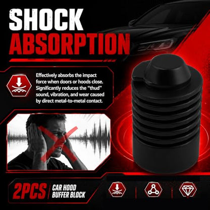 2PCS Hood Bumper Stop Rubber OEM#90541-15019,Car Bumper Damping Rubber Pad for Shock-absorbing and Noise-reducing,Durable Engine Cover Bumpers Damping Cushion Stoppers