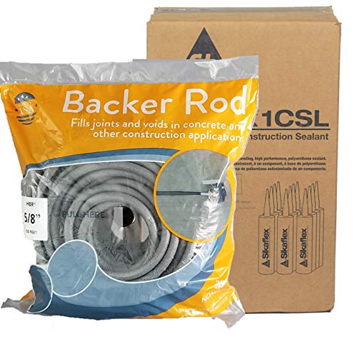 Sikaflex 1c SL Self Leveling Sealant 29 oz Limestone, Pack of 12 - style: Pack of 12 & Backer Rod
