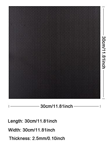 Kalolary Carbon Fiber Board Plate 300 X 300 X 2.5 MM, Carbon Fiber Sheets - size: 300 X 300 X 2.5 mm, style: Plain weave