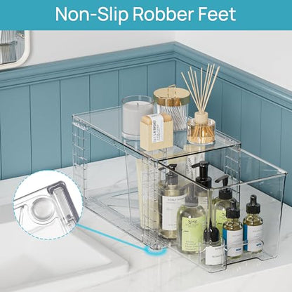 Vtopmart Clear Stackable Storage Drawers, 8 Pack Medium Set - style: 6 Medium+2 Small
