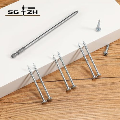 Pocket Hole Screws #8 x 2 Inch (250Pcs) 2lb. Carbon Steel, Zinc Plated, Washer Head, Coarse Thread, Square Drive,150MM Drive Bit Included - color: Zinc Plated, size: #8 x 2"