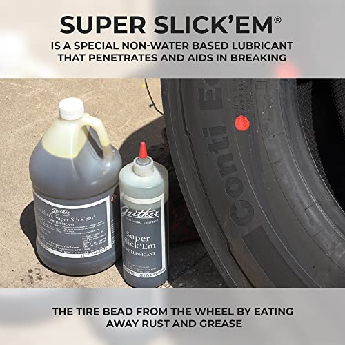 Gaither Super Slick'Em Tire Lubricant - Lube for Changing Tires, Great for Mounting, Dismounting, and Bead Breaking, Case of 4-1 Gallon Bottles