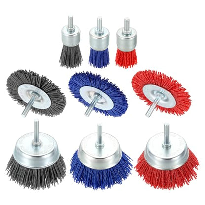 12pcs Wire Brush for Drill Kit with 1/4in Shank Nylon Wire