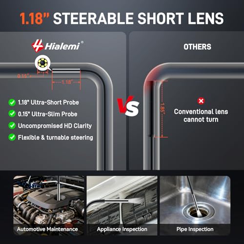 3.9mm Borescope Camera with Light, 5" Industrial Endoscope Camera