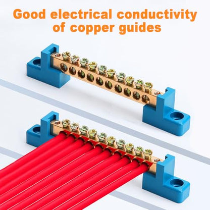 4PCS Grounding Bus Bar 10 Positions - size: 10 Positions-4Pcs