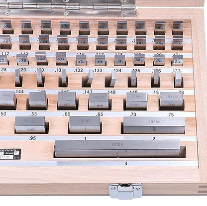 Accusize Industrial Tools Precision 81-Piece Steel Gauge Block Set, Grade B Accuracy, Corrosion-Resistant, P900-S581 - style: Grade B