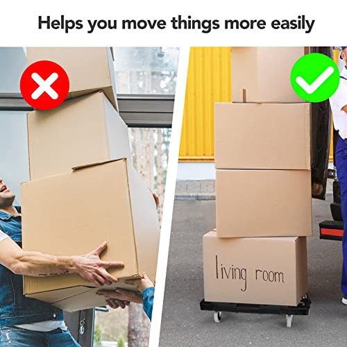 Nellyke Furniture Movers with Wheels, 2 Pack Large Furniture Dolly, 880 Lbs Capacity with 120in Rope, Connectable and Portable Dollies for Heavy Appliance, Black - color: Black/2 Pack-lar