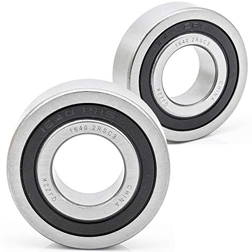 [2-Pack] 1640-2RS - Deep Groove Radial Ball Bearing 7/8 in x 2 in x 9/16 in (ID x OD x Width) | 22.2 mm x 50.8 mm x 14.3 mm (ID x OD x Width) with Double Rubber Seal