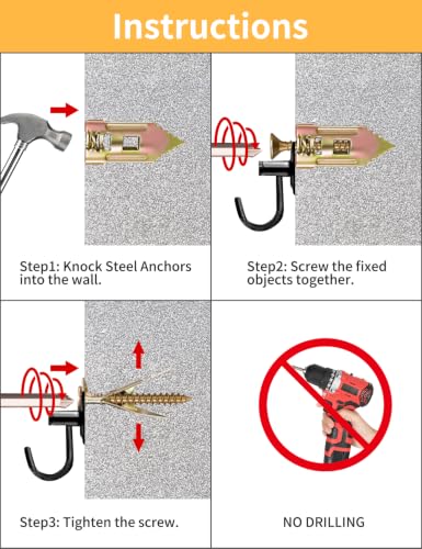 200PCS Self Drilling Drywall Anchors with Screws Kit Metal