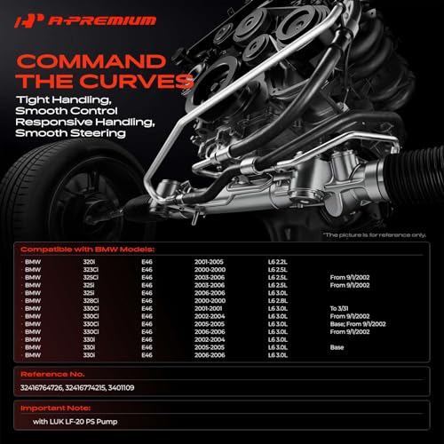 A-Premium Power Steering Pressure Hose Assembly Compatible with BMW