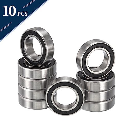 MR126-2RS Deep Groove Ball Bearings, ID 6mm x OD 12mm x Width 4mm Miniature Bearings, Double Rubber Sealed Ball Bearing Pre-Lubricated Chrome Steel Z2 Lever 10pcs - size: MR126-2RS 6x12x4mm