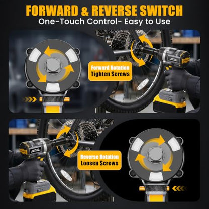 1/2" Cordless Impact Wrench 750 Ft-lbs Compatible with DeWalt 20V Battery