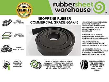 Rubber Sheet Warehouse .500" (1/2") Thick x 1" Wide x 30' long -Neoprene Rubber Strip Commercial Grade 65A, Smooth Finish, Solid Rubber, Perfect for Weather Stripping, Gasket, Costume & DIY Projects … - size: 1" wide x 30' ft long, style: .500" (1/2") Thi