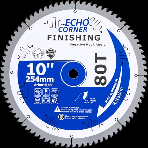 10" Fine Finish Sliding Compound/Radial Arm Saw Blade, Negative(-5°) 80T - style: Sliding Compound