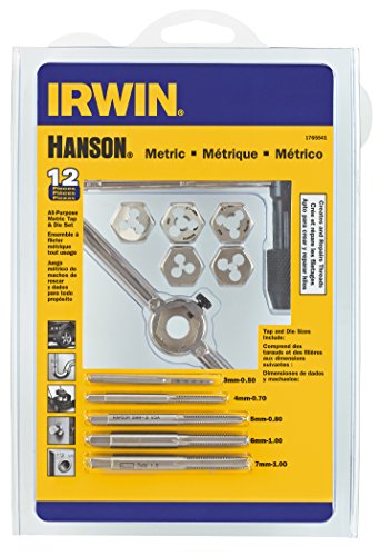 Irwin HANSON 1765541 Tap and Hex Die Set, 12-Piece, Carbon Steel