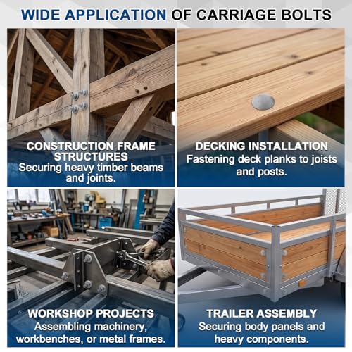 Therwen Carriage Bolts Kits 307a 1/2" USS - size: 1/2" X 6"