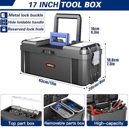 AIRAJ 3 In 1 Rolling Tool Box with Wheels, Stackable Tool Box,17 +19 +21 In