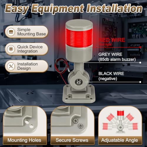 6 Pack 12-24V LED Stack Tower Lights with Buzzer, 1 Layer