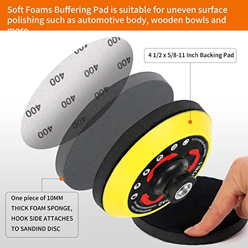 Pomsare 80 PCS Angle Grinder Sanding Discs, 5 Inch Hook & Loop Pad Kit - style: Reinforced 5 Inch 83 PCS