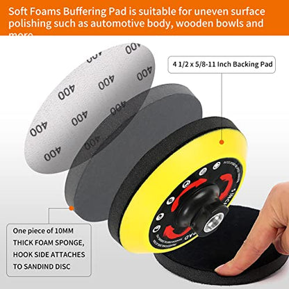 Pomsare 80 PCS Angle Grinder Sanding Discs, 5 Inch Hook & Loop Pad Kit - style: Reinforced 5 Inch 83 PCS