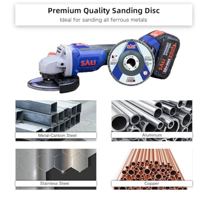 Sali 100 Pack Zirconia Flap Disc 60 Grit 4.5" x 7/8-Inch Sanding Disc Bevel Type #29 Premium and Industrial Grade Angle Grinder Grinding Wheel High Performance Edge Grinding - style: Grit60