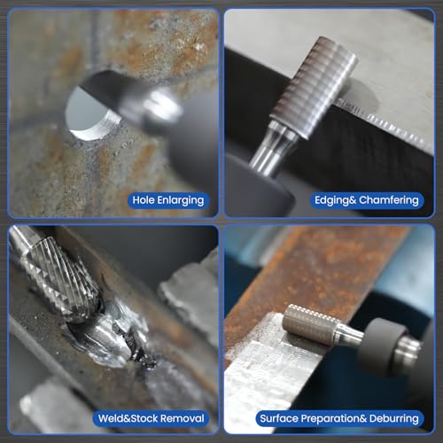 LU&MN Tungsten Carbide Burr Set, 1/4" Shank, 10 Pcs - style: 10PCS-SET