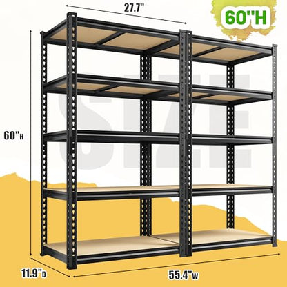 DurayLoly 2 Pack Storage Shelves Adjustable and Wobble-Free Rack for Garage