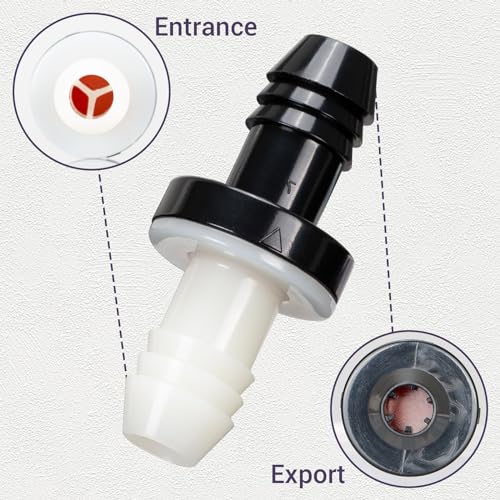 3/8" (10mm) One Way Inline Check Valve Plug-in Barb Non Return Valve ABS Plastic Water Air Systems Stop Check Valve for Liquids 6PCS - size: 3/8inch