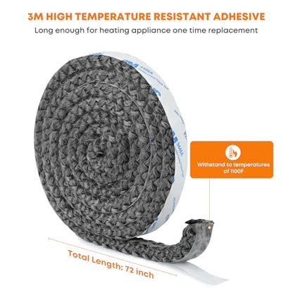 Stanbroil Stove Gasket Tape - 5/8" Width, 3/8" Thick, 72" Length - size: 5/8" Wide - 3/8" Thick