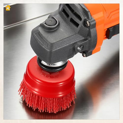 4in Wire Cup Brush for Angle Grinder, 5/8"-11 Arbor, 80 Grit - size: 4 Inch