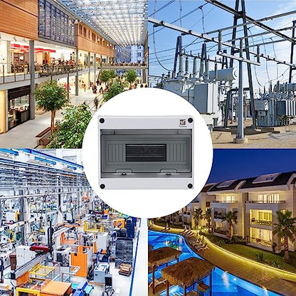 12 Way Circuit Breaker Box, IP65 Waterproof, for Indoor and Outdoor - style: 12 WAY-10*7.9*4.3 Inch