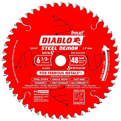 Diablo Steel Demon 6-1/2"x48-Tooth TCG Ferrous Metal Cutting Circular Saw Blade (2-Pack)