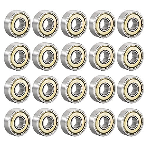 uxcell 607ZZ Deep Groove Ball Bearing Double Shield 607-2Z 80017, 7mm x 19mm x 6mm High Carbon Steel Z1 Bearings (Pack of 20) - size: 7mmx19mmx6mm