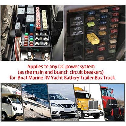 DC 10 PCS 30 Amp Auto-Reset ATM Mini Circuit Breaker （10A-30A） Blade Fuses Assortment Kit for Boat Marine RV Yacht Battery Trailer Bus Truck - style: 30A